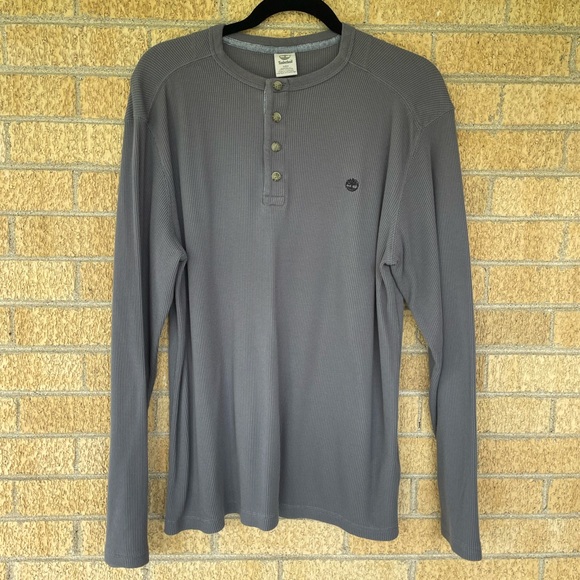Timberland Regular Fit Waffle Long Sleeve Henley Shirt - Men’s Medium - Picture 4 of 8